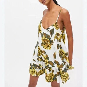 Urban Outfitters floral print mini dress tunic top spaghetti strap tank size S